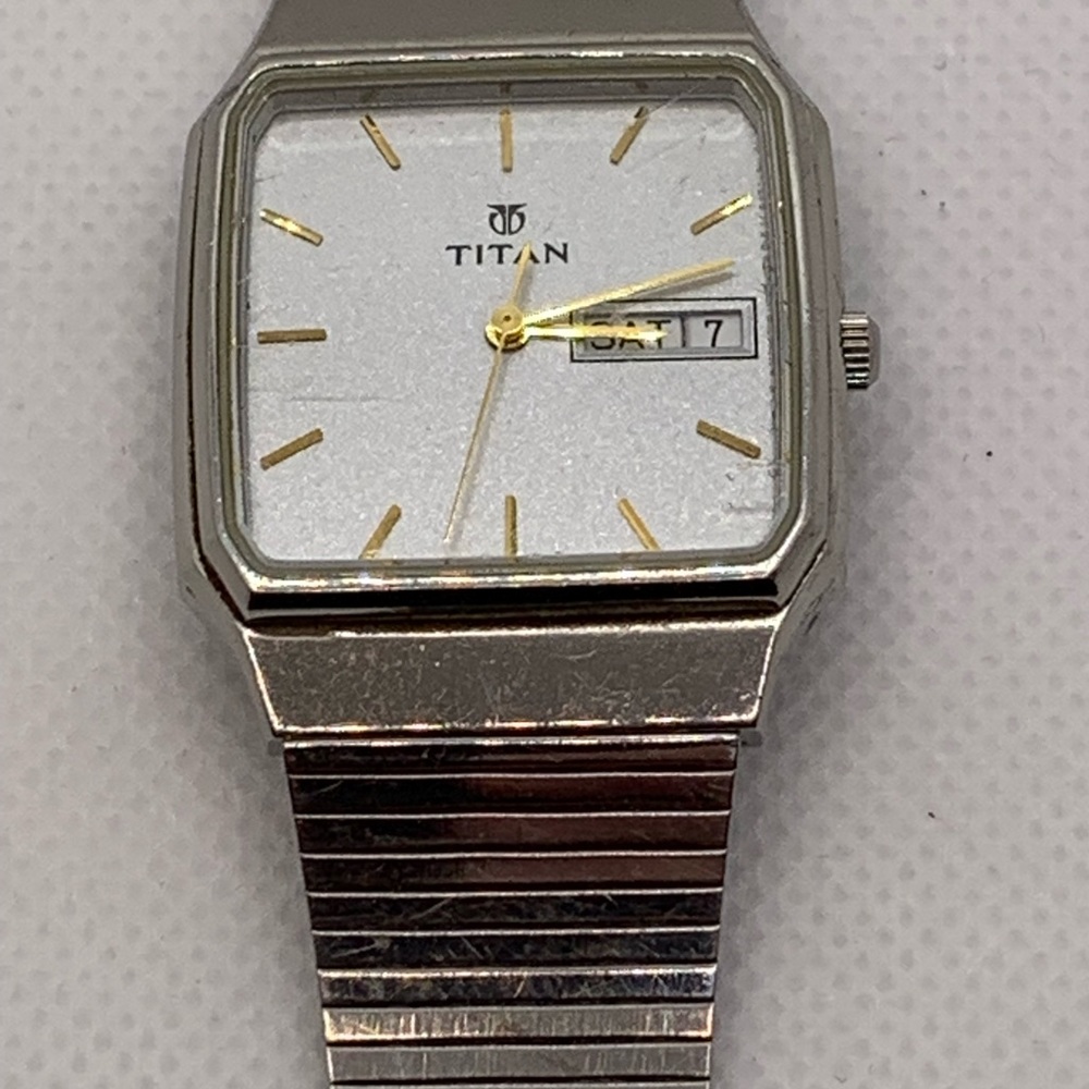 Titan Gray Day Date Stainless Watch India